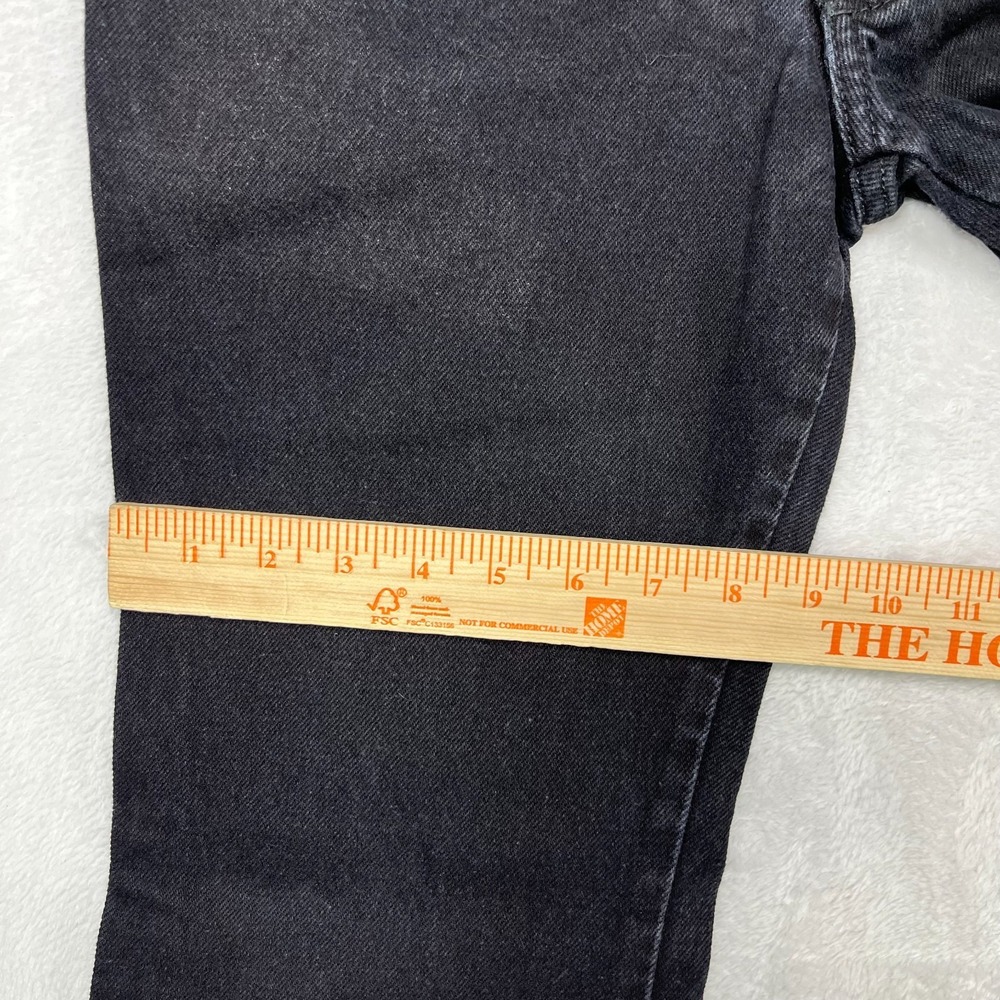 Fine Flare Jeans Women's 7/8 Black Denim Pockets Mid Rise Zip Fly Y2K - 26x28.5 - Picture 5 of 11